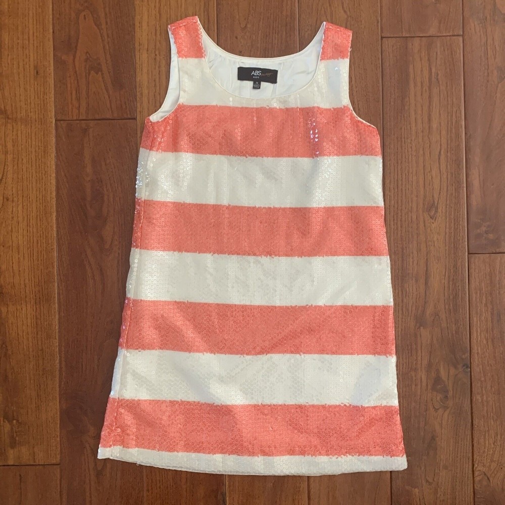 ABS Kids Party Dress Size 10 Sequin Striped Sleeveless Slip by Allen Schwartz